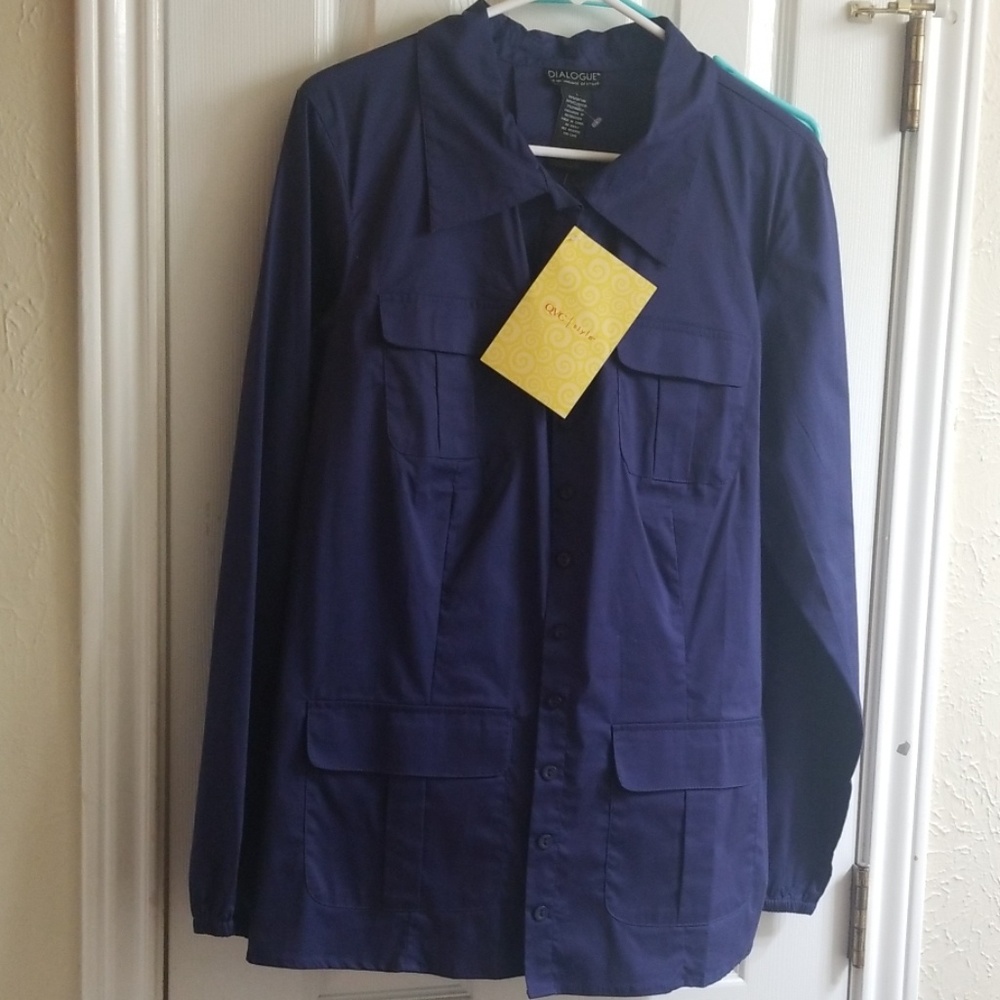 Navy blue Dialogue blouse from QVC